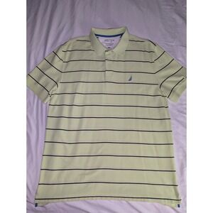 Nautica Mens 2XL Classic Fit Lime Green  Performance Deck Short Sleeve Polo
